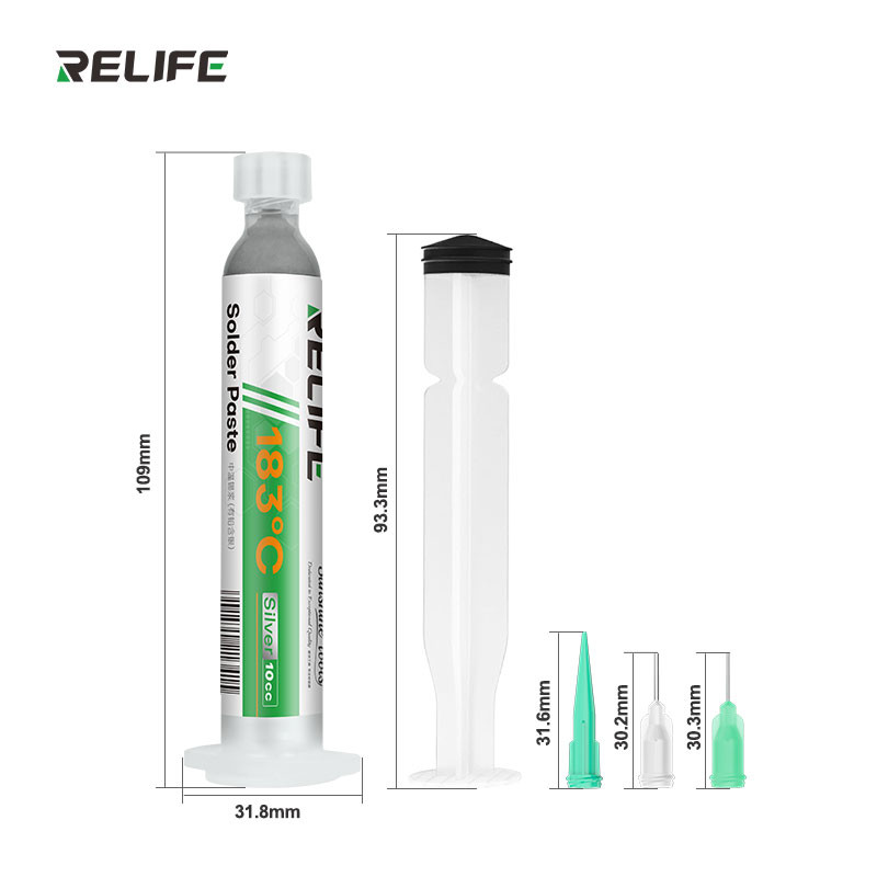 ครีมบัดกรีเงินผสมตะกั่ว Relife HW21S Lead-Containing Silver Solder Paste ครีมบัดกรี 183 องศา 10CC สำ