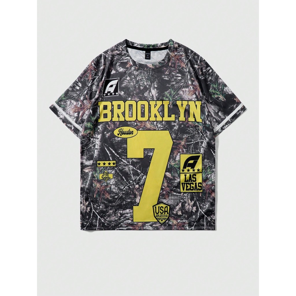 เสื้อยืดแขนสั้นพิมพ์ลาย ROMWE MEN สไตล์ STREET LIFE เหมาะสำหรับสวมใส่ทุกวันในหน้าร้อน