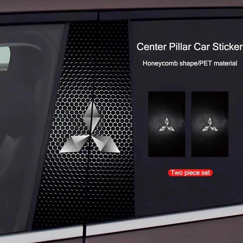 สติกเกอร์รถ B-Pillar Center คอลัมน์ตกแต่ง PET Decals Auto Accessorie สําหรับ Mitsubishi Eclipse Lanc
