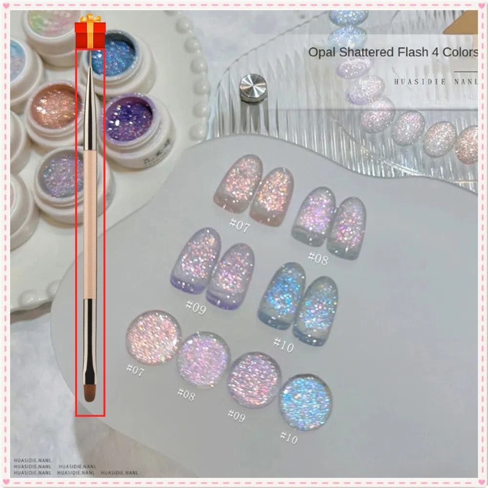 【ซื้อ 1 แถม 2】xeijayi Opal Broken Diamond Nail Gel Super Flash Fairy Glitter Sequin Phototherapy Glu
