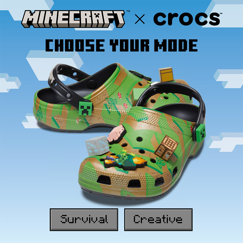 Minecraft croc แบรนด์รองเท้ารูชายหาด Clog กันลื่นน้ําหนักเบา#208472