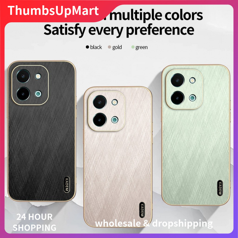 Electroplating Gold Silk Grain หนังเหมาะสําหรับ vivoY04 IQOOZ10Lite T4Lite Y03 Y18 x100 x100pro x200