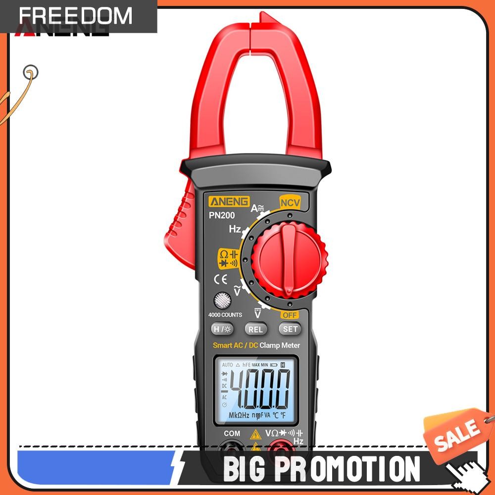 แคลมป์มิเตอร์แบบดิจิตอล 4000 นับแอมป์มิเตอร์มัลติมิเตอร์ Hz Capacitance NCV Ohm Test