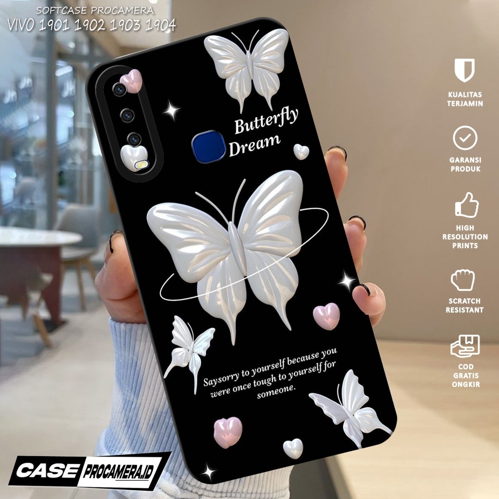 เคส HP Compatible สําหรับ VIVO 1901 1902 1904 เคส VIVO Procamera ล่าสุด 2025 {เคส BUTTERFLY} เคสโทรศ