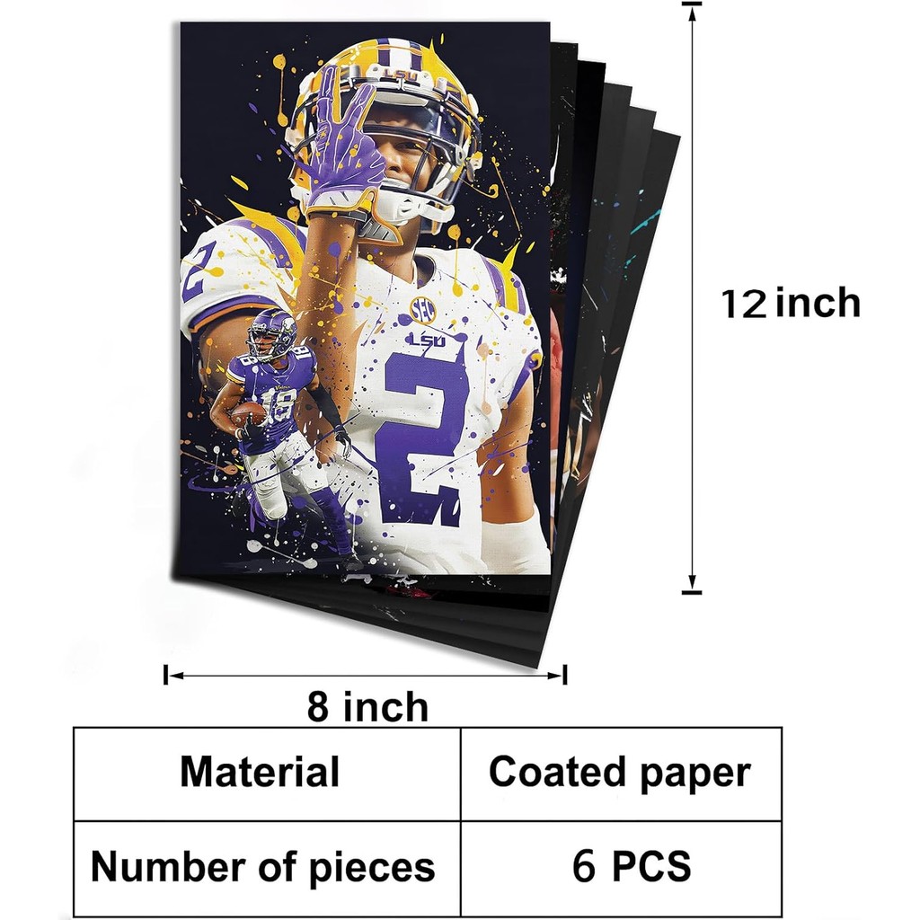 Patrick Mahomes, Tom Brady, Justin Jefferson, Jalen Hurts, Josh Allen, Tyreek Hill Canvas Football P