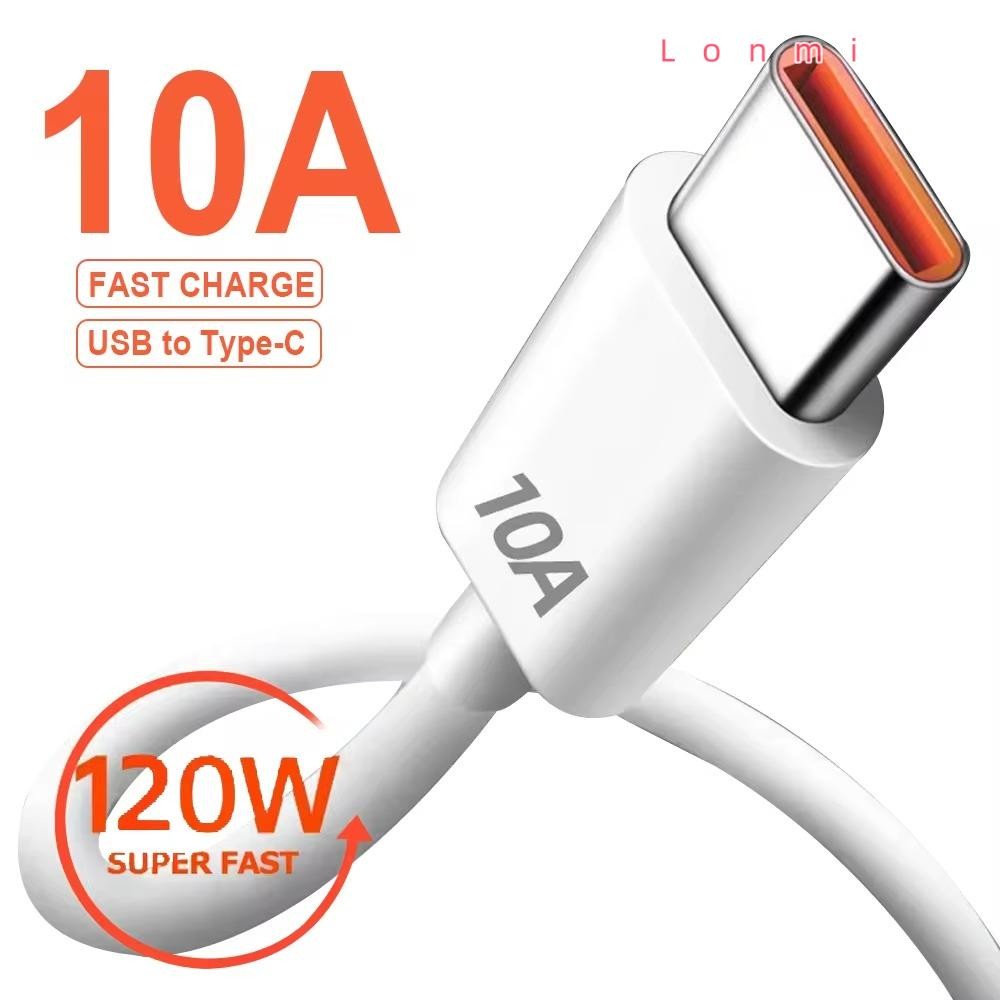 LONMI สายชาร์จเร็ว, 10A USB Type C, USB C 120W 10A สายชาร์จสายเคเบิลข้อมูลสําหรับ Huawei