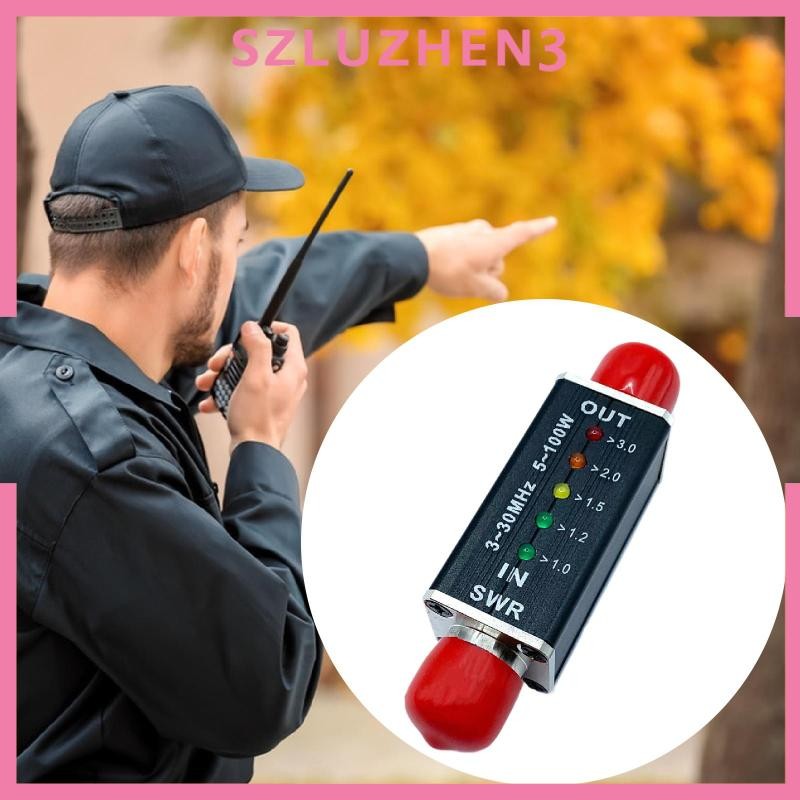 [Szluzhen3] Vswr Power Meter Vswr Meter วัดขนาดกะทัดรัดแบบพกพา 5 ไฟ LED ไฟแสดงสถานะสําหรับการออกอากา