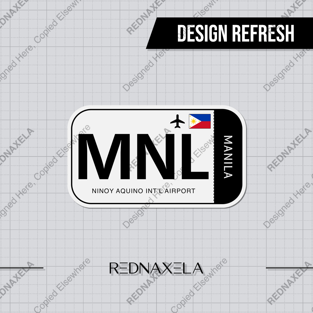 Ninoy Aquino Intl Airport Code MNL Sign Sticker สติ๊กเกอร์ไวนิล