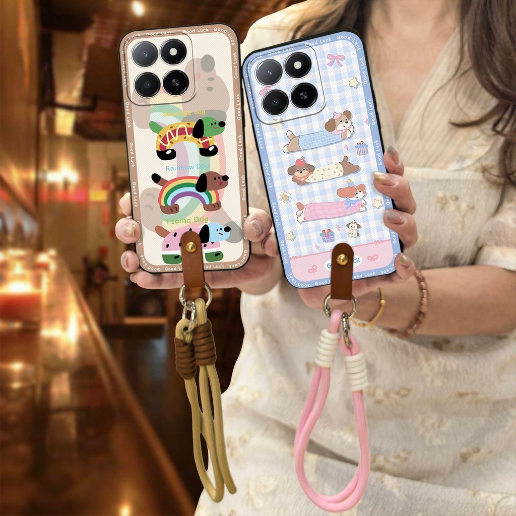 สองสีป้องกันฝุ่น Huawei Honor X5b/X5b Plus เคสโทรศัพท์คู่การ์ตูนแบบพกพา Soft Shell Diagonal อินเทรนด