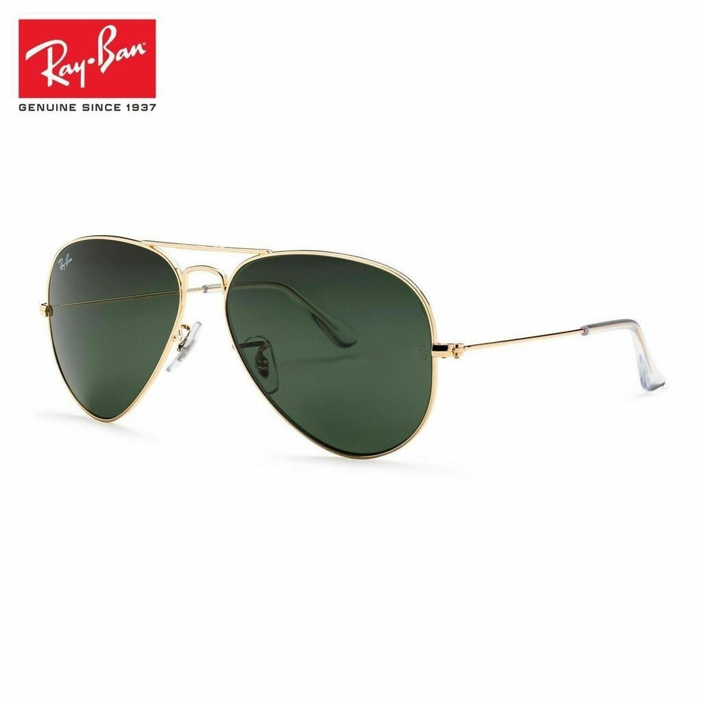 R RB3025 Pilot Classic Style L0205 กรอบสีทอง/สีเขียวสไตล์คลาสสิก G-15 แว่นกันแดด Unisex AKZ0