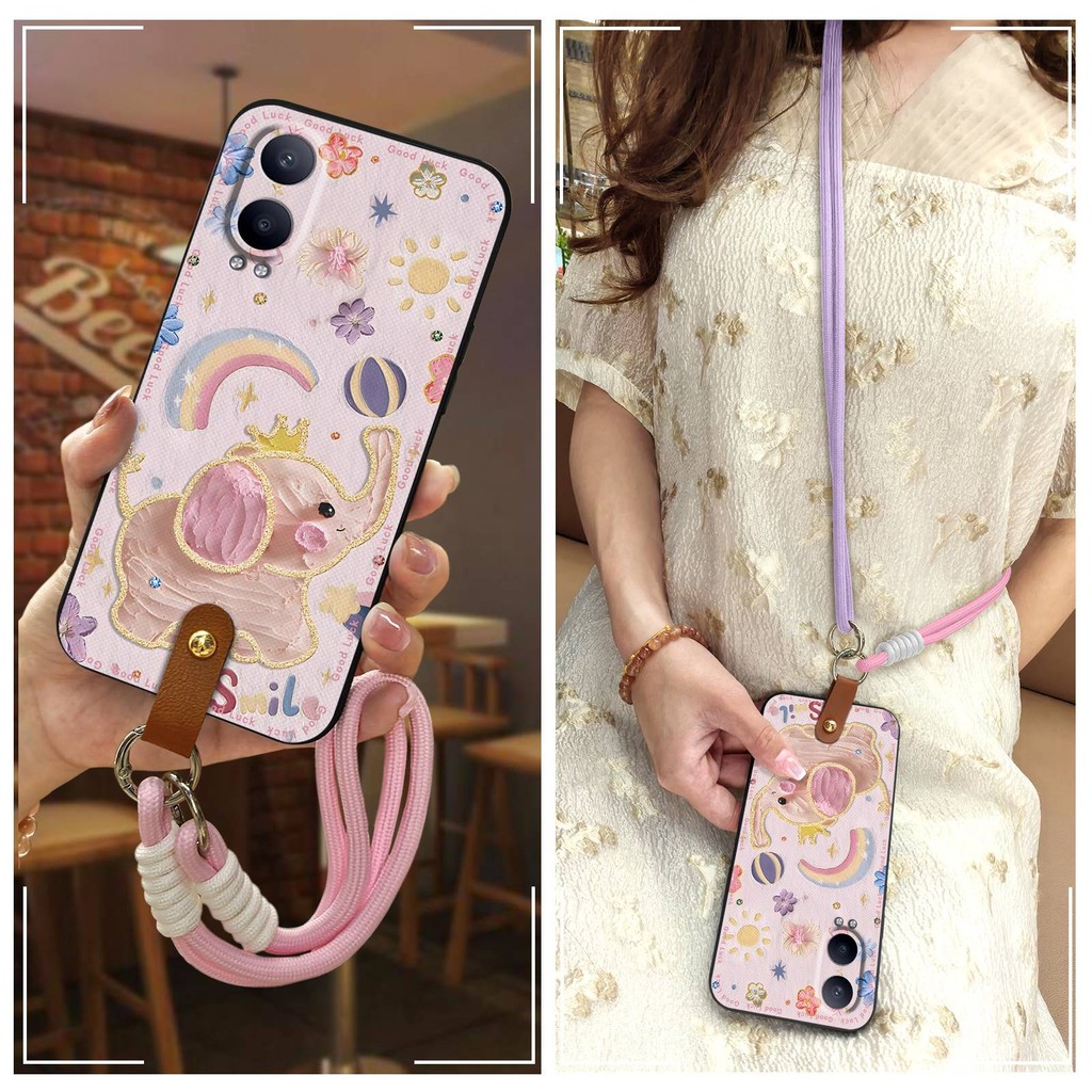 Lanyard Graffiti เคสโทรศัพท์สําหรับ OPPO K12X/1+Nord CE4Lite ซิลิโคน TPU ปกหลังน่ารักสร้อยคอทนทานนุ่