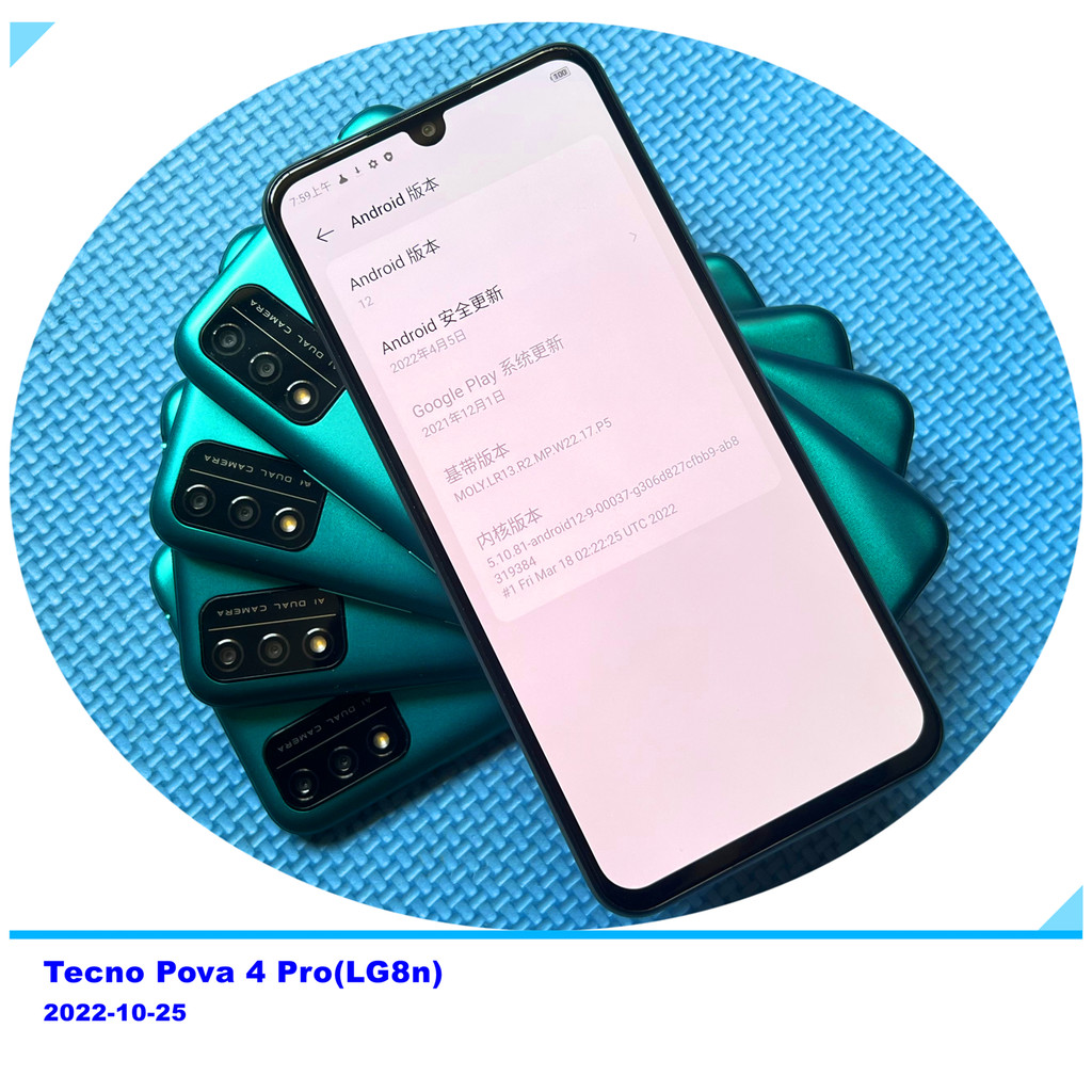 การส่งเสียงต้นฉบับ Tecno Pova 4 Pro (LG8n) Touch LCD Assembly เมนบอร์ดเครื่องจักรทั้งหมด13652426