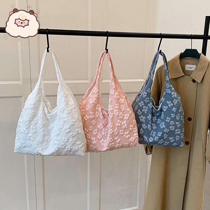 กระเป๋าสะพายไหล่หรูหรา ลายดอกไม้ น้ำหนักเบา ใช้งานได้หลากหลายโอกาส