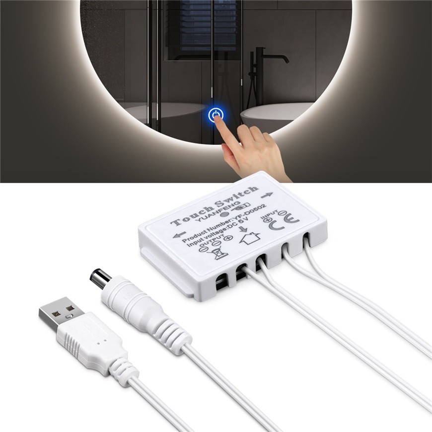 COD DIY ไฟกระจกห้องน้ํา LED หรี่แสงได้พร้อมเซ็นเซอร์ไฟสัมผัส LED 5V 2025