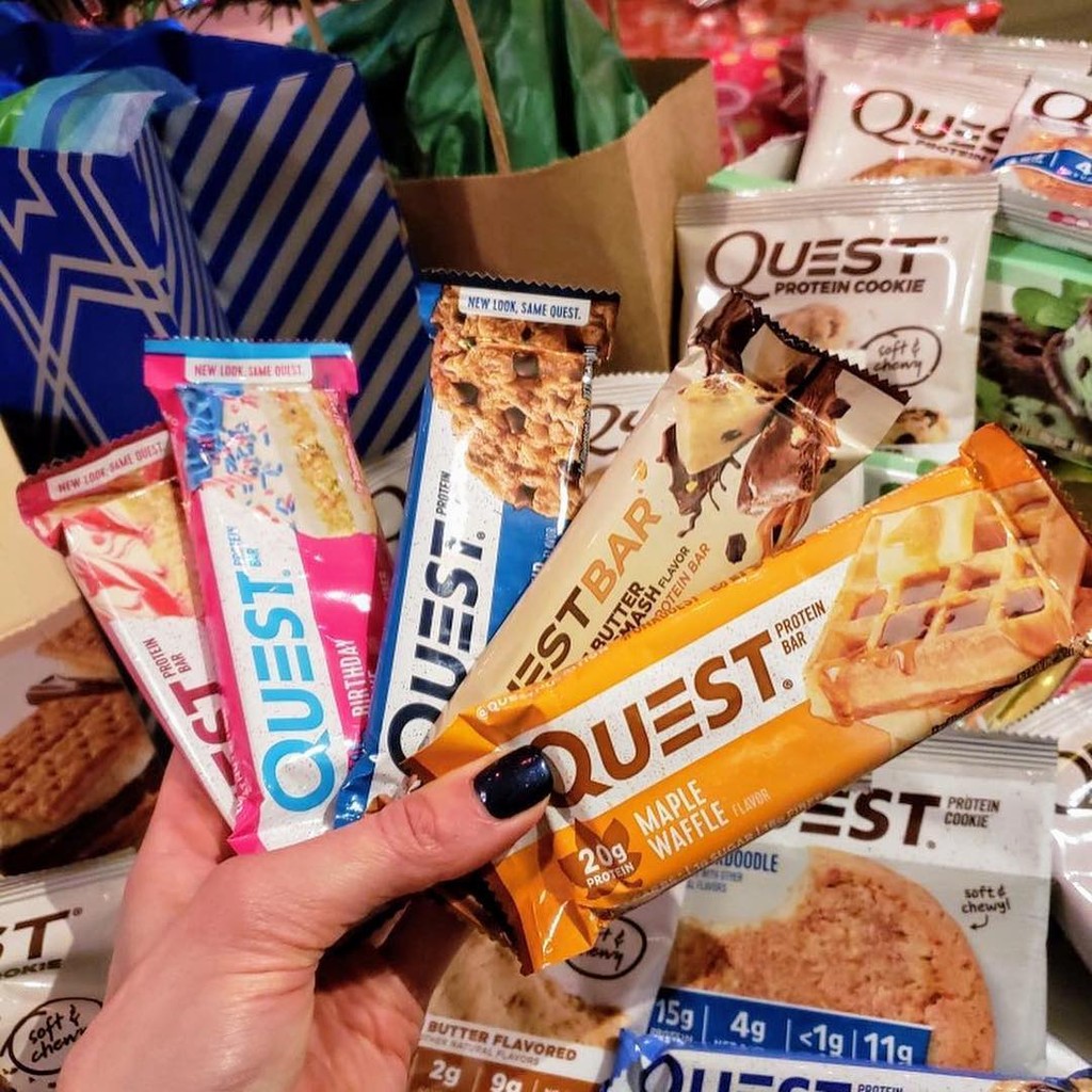 บาร์โปรตีน QUEST เพิ่มกล้ามเนื้อ เคโตเจนิก สำหรับฟิตเนสและเป็นบาร์พลังงาน