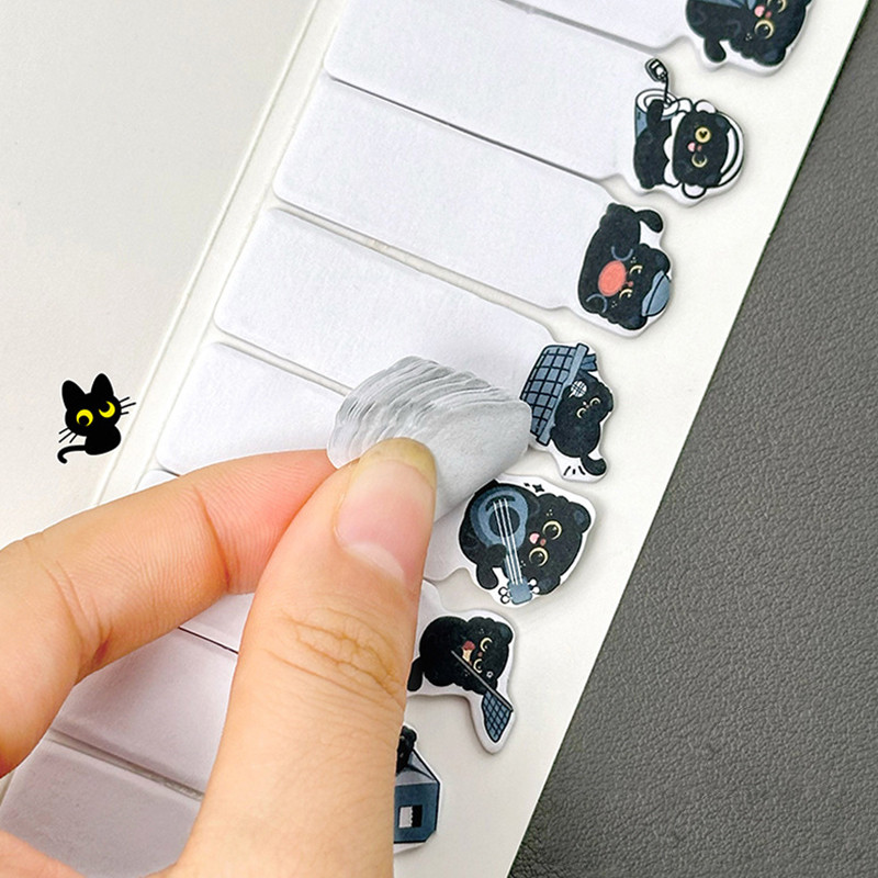 120 แผ่นน่ารัก Lucky Black Cat Seires Sticky Notes โรงเรียน Office Tearable Note Paper - รูปที่ 4