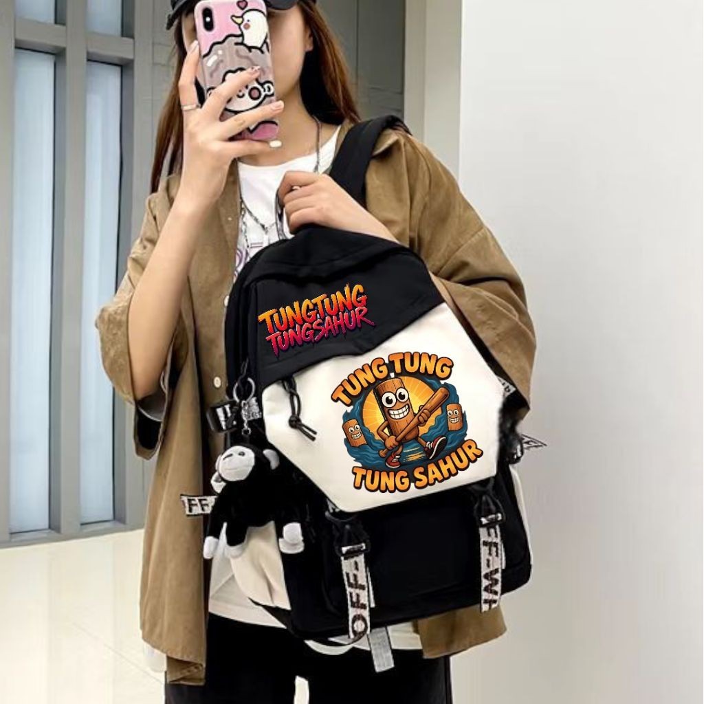 NDS - กระเป๋าเป้สะพายหลังสําหรับเด็กชายและเด็กหญิงโรงเรียนประถมศึกษาและมัธยมศึกษาตอนต้น Tung Tung Sa