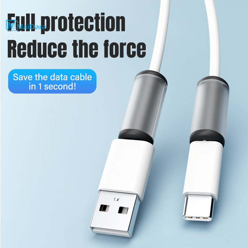 ตัวถนอมสายชาร์จ Cable Protector กันสายหัก ฝาครอบป้องกันสายเคเบิลข้อมูลป้องกันการแตกหักหัวหัวเข็มขัดสายชาร์จ