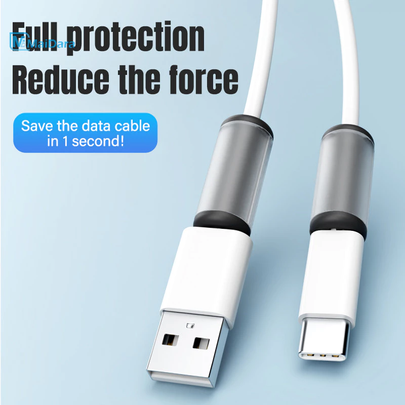 ตัวถนอมสายชาร์จ Cable Protector กันสายหัก ฝาครอบป้องกันสายเคเบิลข้อมูลป้องกันการแตกหักหัวหัวเข็มขัดสายชาร์จ