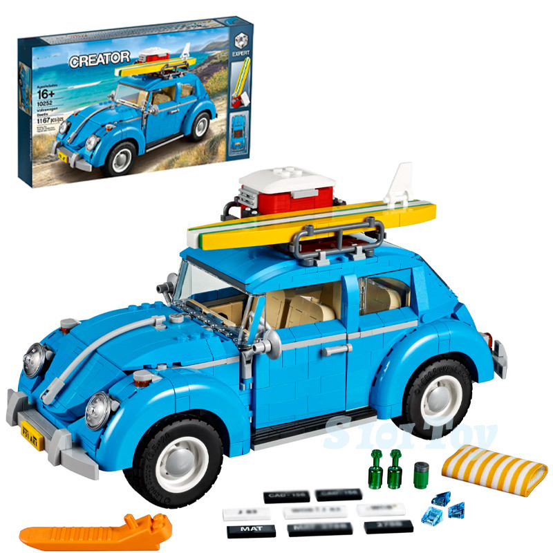 คัดลอก DIY Creator Expert Volkswagen Beetle 10252 (1167 ชิ้น) STEM Budgeling Blocks ของเล่นเด็กของขว