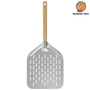 12 นิ้วเปลือกพิซซ่าอลูมิเนียมพลั่วพิซซ่าพร้อมที่จับ Non-Stick Perforated พลั่วพิซซ่าน้ําหนักเบาพลั่วพิซซ่าสําหรับเบเกอรี่