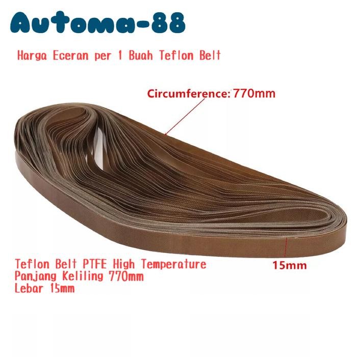 MESIN เข็มขัดซีลเทฟลอน 15 x 770 มม. เครื่องซีลสายพาน 77 ซม. FRB-770 770 มม. GRD99