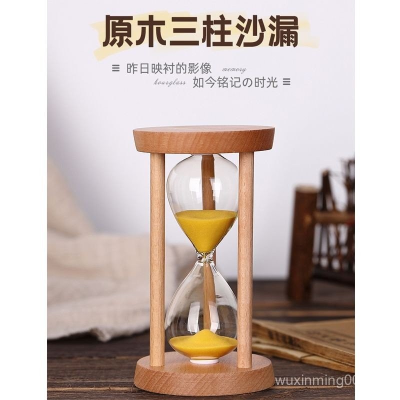 นาฬิกาทราย Macaron Log แบบShock-resistant พร้อมเวลา 10/15/20/30 นาที เครื่องประดับตกแต่งสร้างสรรค์