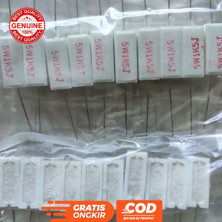 1K5 OHM 5WATT CHALK RESISTOR / 1K5OHM 5W CHALK RESISTOR / 1K5 OHM 5 WATT RESISTOR