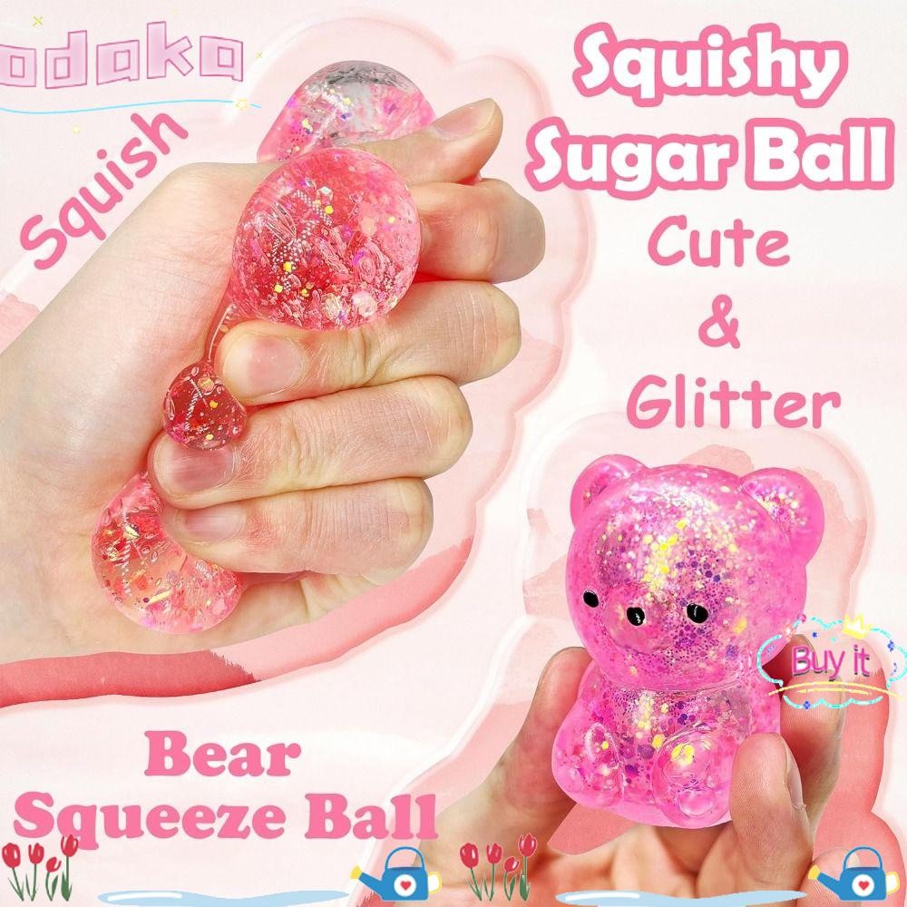 ODAKA Sugar Stress Ball Sensory Toys, Gummy Bear Soft Bear Squishy Fidget Toys, Hot Cute Funny Squis