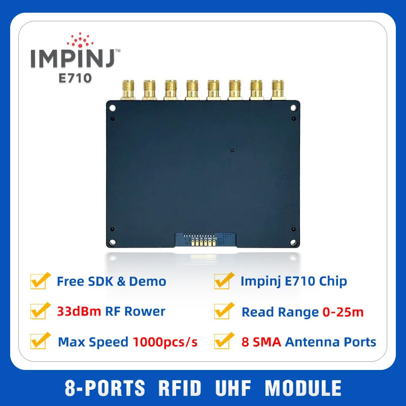 TY903 Impinj E710 ชิป 25 M ยาว 8 พอร์ตโมดูล RFID สําหรับ UHF Fixed Reader RFID UHF Reader โมดูลสําหร