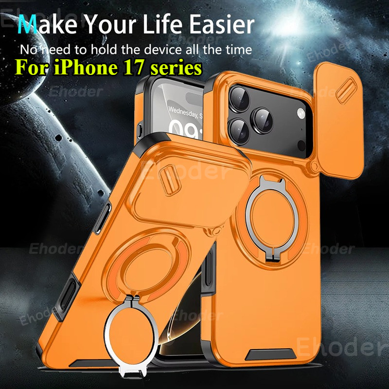 กันกระแทก Push Window สําหรับ iPhone 17 Pro Max 17Ari 4G 5G 2025 หรูหราแม่เหล็กสําหรับ i17 17Pro 17P