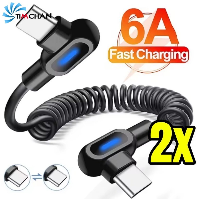 [AM3C]1/2pcs USB C สายชาร์จเร็ว 6A ความเร็วสูง Type C ถึง C, ทนทาน PVC Tangle-Free สายชาร์จสําหรับสมาร์ทโฟนแท็บเล็ตแล็ปท็อป, ตัวเลือกความยาว 1M/1.5M