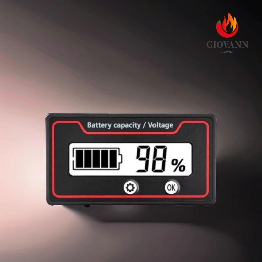 GIOVANNI ตัวบ่งชี้ความจุแบตเตอรี่, 9-120V Universal Battery Voltmeter Tester Meter,คุณภาพสูง LED Dig