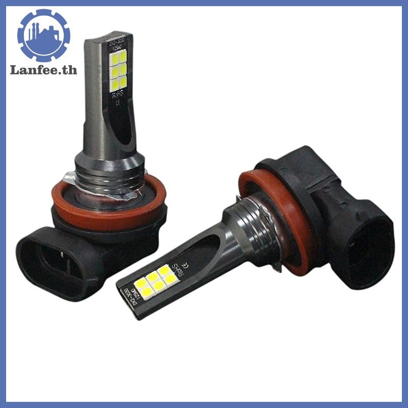 NFE 1PCS H8/H9 H11 3030 12SMD ไฟ LED หมอก 12V 6000K รถโคมไฟหลอดไฟอัตโนมัติ N
