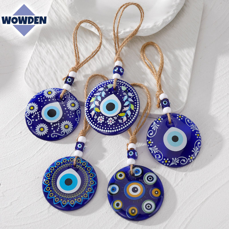 เครื่องราง Evil Eye ตุรกี โมบายฮวงจุ้ย 8cm นลบสิ่งชั่วร้าย สายตาจากความอิจฉา นำโชคดี โมบายแขวนในรถ