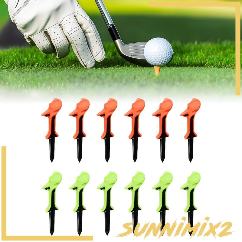 12 ชิ้น 10 องศาลูกกอล์ฟ Tees กอล์ฟ Tees 83 มม. Unbreakable พร้อมทิศทาง