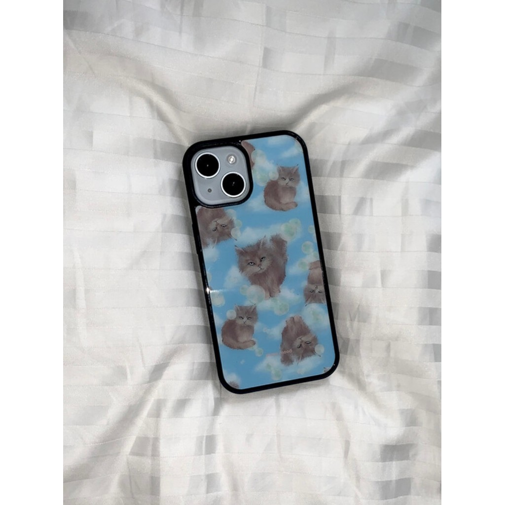 สไตล์เกาหลี ins สาวย้อนยุคหวานแมวเหมาะสําหรับ iphone17pro/17promax เคสป้องกัน Apple 16 เคสโทรศัพท์ 16promax เคสป้องกัน 15 กันกระแทก 13/14 เคส 17air เคสโทรศัพท์ 11/12