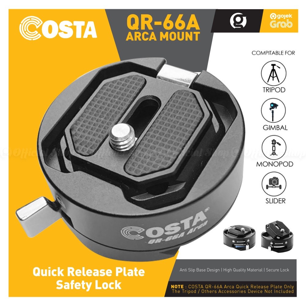 COSTA QR-66A Arca Swiss Quick Release Plate Stabilizer กล้องสําหรับขาตั้งกล้องอเนกประสงค์ QR 66 A
