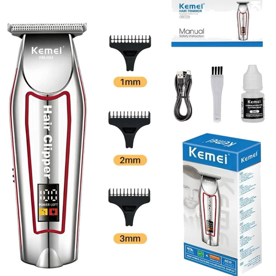 Kemei KM-034 T-Blade Omm Gap Hair Trimmer สําหรับทารกและเด็ก Professional ไร้สายผม Clippers & Beard 