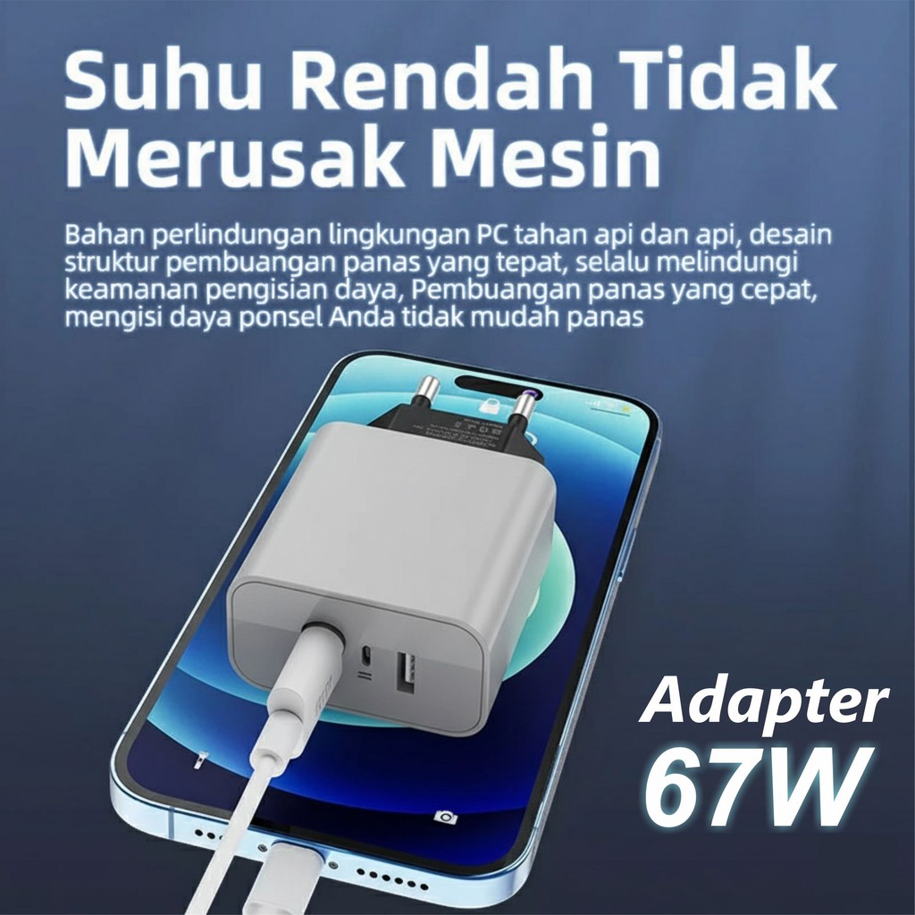 67W Fast Charging 2 Port Usb Charger Head รุ่น RG25 Led ABU เหมาะสําหรับโทรศัพท์มือถือ RG