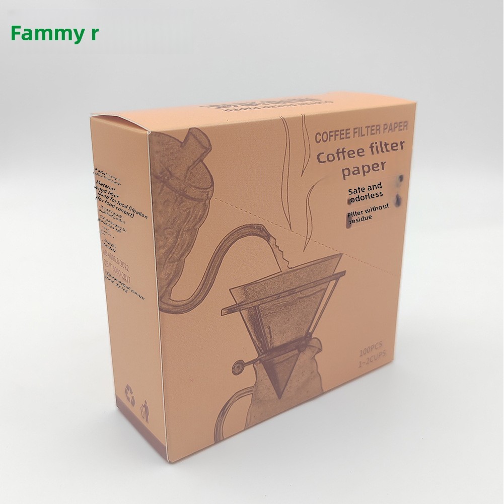 Original Wood Pulp V-Shaped Coffee Filter Paper V60 Filter Cup Coffee Drip Filter Paper Box