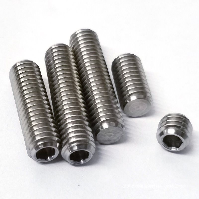 TC4 ไทเทเนียมแบน End Fixing สกรูเครื่องเมตรสกรู High-Strength Top สกรู Headless สกรู M3M4M5M6M16 BA8