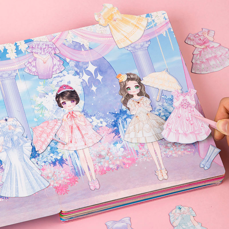 公主换装磁力贴纸书到岁儿童反复贴画专注力益智玩具安静书Princess Dress-up Magnetic Sticker Book to Age Children Repeatedly20250924 ราคา ถูกที่สุด ดีลบีเคเค แกลเลอรีภาพที่ 5