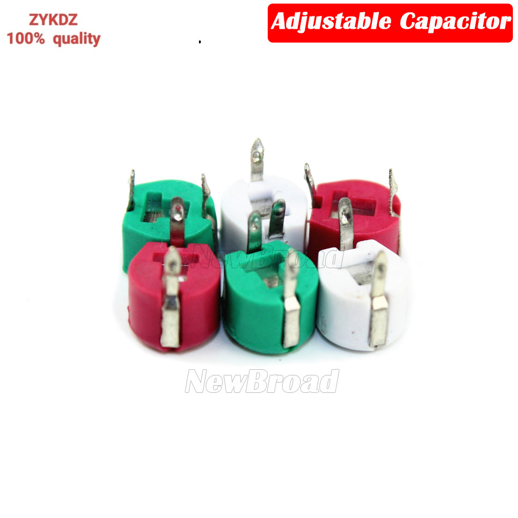 10PCS 6 มม.Trimmer VariableเซรามิคCapacitor 3PF 5PF 10PF 20PF 30PF 40PF 50PF 60PF 70PF 120PFปรับตัวเ