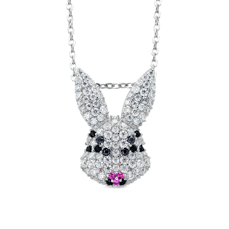 Gskสร้อยคอหญิง ส925 เงินสเตอร์ลิงกระต่าย มอยซาไนต์ กระดูกไหปลาร้า โซ่ 2022 ออกแบบเฉพาะจี้ฤดูร้อนรูปแ