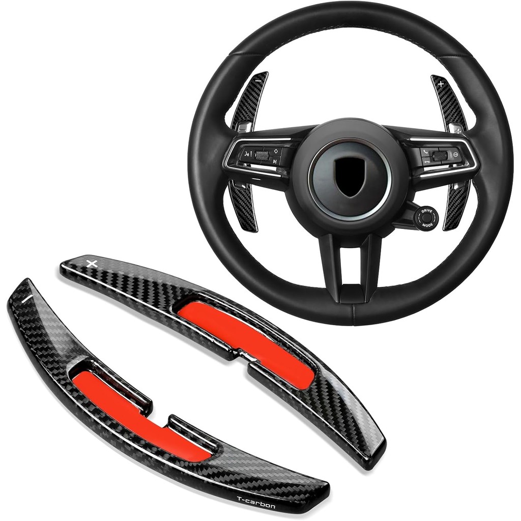T-carbon Paddle Shifter Extensions ใช้งานร่วมกับ Porsche 992 911 Carrera S 4S Turbo GTS Targa, คาร์บ