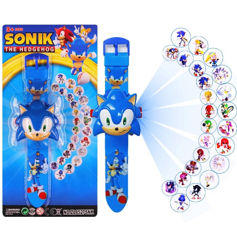 Sonic ของเล่น นาฬิกาข้อมือดิจิตอล โปรเจคเตอร์ Sonic ของเล่นเด็ก 24 Images Sonic สําหรับเด็กผู้ชาย