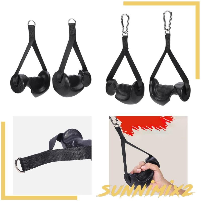 2 ชิ้นสายเครื่องจับสิ่งที่แนบมา Heavy Duty Tricep Bicep เชือกความต้านทาน Band Handle Grips สําหรับกา