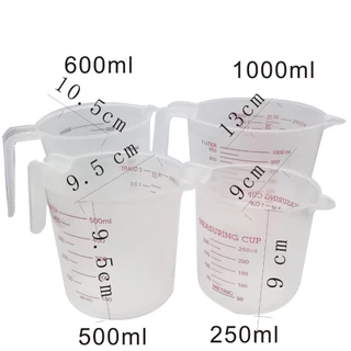 ENGANUNSOON สําเร็จการศึกษาถ้วยตวง,พร้อม Spout พร้อมที่จับถ้วยตวงพลาสติก, ถ้วยเครื่องหมายออนซ์และ Ml แป้งวัด