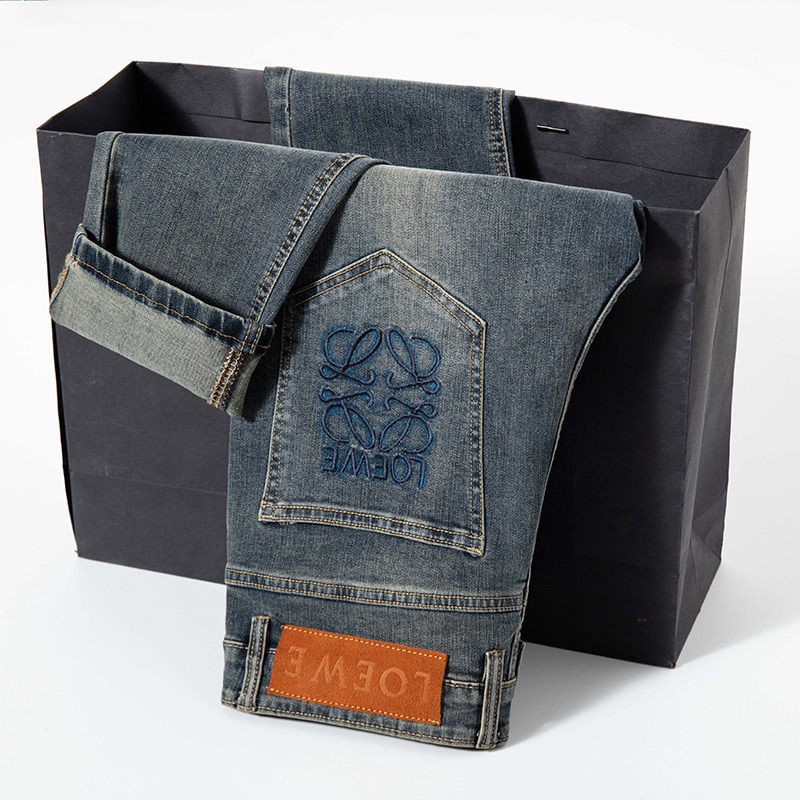 กางเกงยีนส์ LOEWE6566 ทรงตรง สไตล์ใหม่สำหรับผู้ชาย